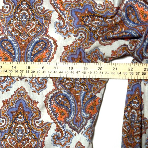 J.Crew Men’s M Paisley Print Cotton Button-Up Shirt — Orange Blue - Picture 5 of 7